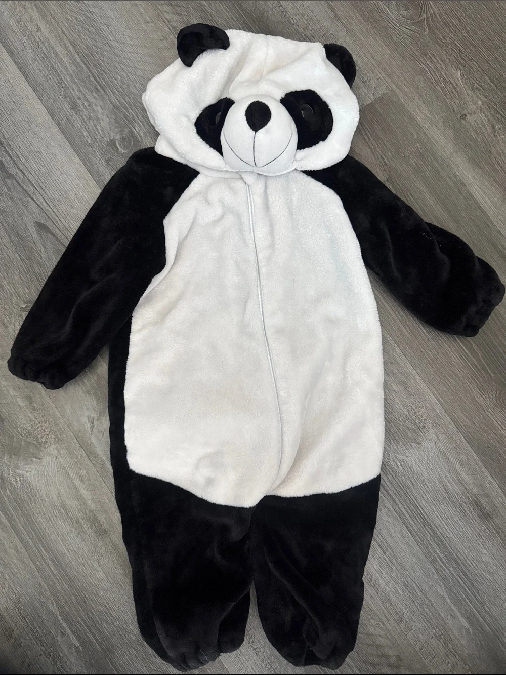 Plush Panda One-Piece Hooded Costume - Black & White